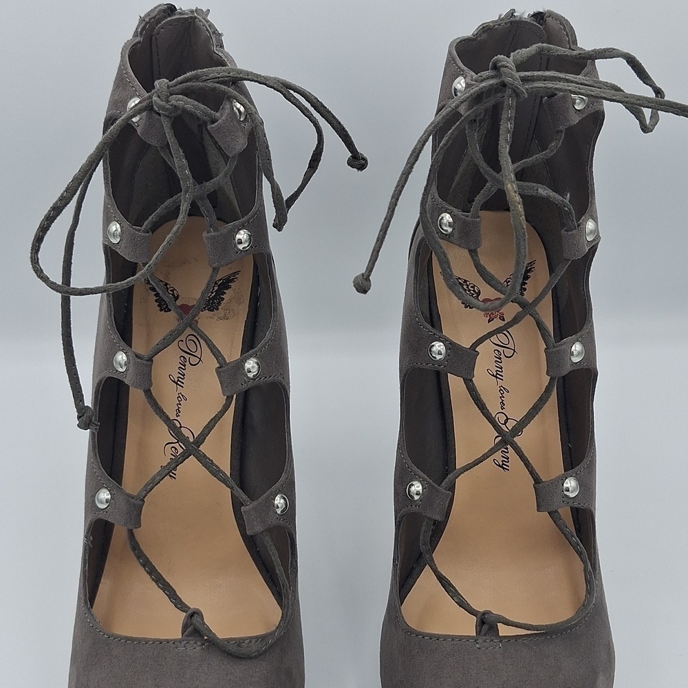 NEW Penny Loves Kenny Lace Up Closed Toe Platform Heels Size - 7.5 - Picture 9 of 16